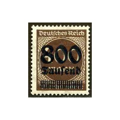 1 عدد تمبر از سری پستی - سورشارژ  800  روی 400  - رایش آلمان 1923  با شارنیه