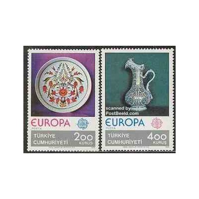 2 عدد تمبر مشترک اروپا - Europa Cept - ترکیه 1976