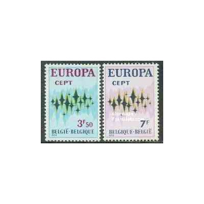 2 عدد تمبر مشترک اروپا - Europa Cept - بلژیک 1972