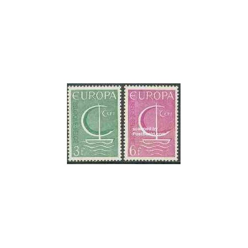 2 عدد تمبر مشترک اروپا - Europa Cept - بلژیک 1966