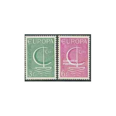 2 عدد تمبر مشترک اروپا - Europa Cept - بلژیک 1966