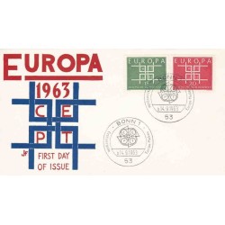 پاکت مهر روز تمبر مشترک اروپا - Europa Cept - جمهوری فدرال آلمان 1963