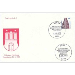 پاکت مهر روز تمبر سری پستی جاهای دیدنی - 40pfg - جمهوری فدرال آلمان 1988