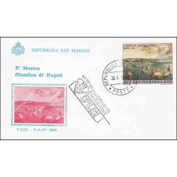 پاکت مهر روز تمبر ننمایشگاه تمبر - ناپل، ایتالیا - سان مارینو 1970
