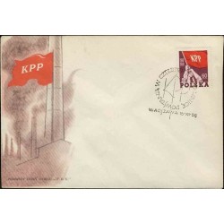 پاکت مهر روز تمبر چهلمین سالگرد حزب کمونیست لهستان - لهستان 1958