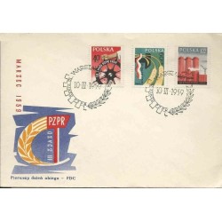 پاکت مهر روز تمبر سومین نشست حزب متحد کارگران لهستان - لهستان 1959