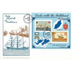 پاکت مهر روز تمبر ارتباط با جزایر فالکلند - جزیره من 1984 ارزش تمبر 6.5 دلار