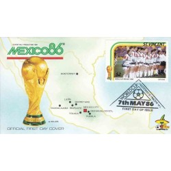 پاکت مهر روز تمبر جام جهانی فوتبال مکزیک - $2- سنت وینسنت 1986