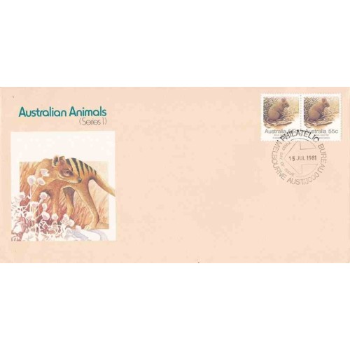 پاکت مهر روز تمبر سری پستی حیوانات - 55c - استرالیا 1981