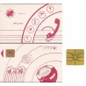 کارت تلفن -  مخابرات ایران - پشت لاله قرمز و کبوتر - تراشه  Gemplus - GEM1A (مشکی متقارن) - بدون شماره کنترلی