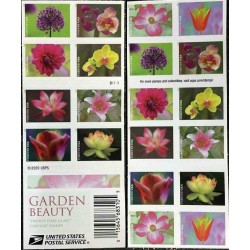 بوکلت با پنل دوطرفه گلها - تمبرهای زیبای باغ - خودچسب - آمریکا 2021 قی